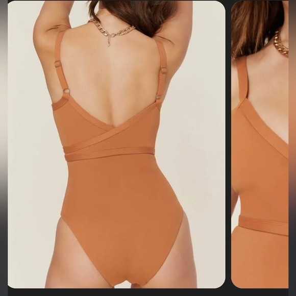 Andie Swim - The Cove One Piece Swimsuit Burnt Orange Chestnut Large - Picture 4 of 9